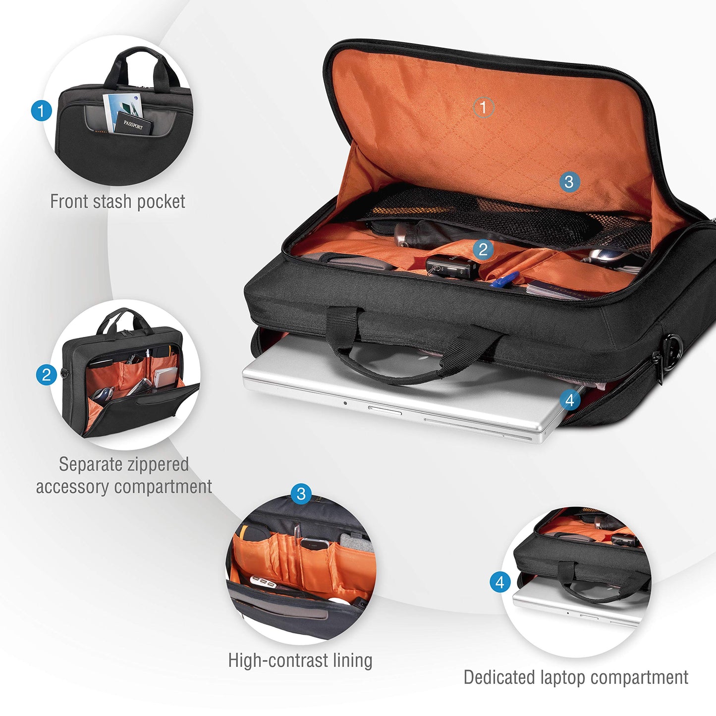 EVERKI Advance Laptop Briefcase 18.4 Inch - Business Briefcase for Men & Women, Ideal Lap Top Computer Bag for Travel, Heavy Duty Laptop Bag, Lap Top