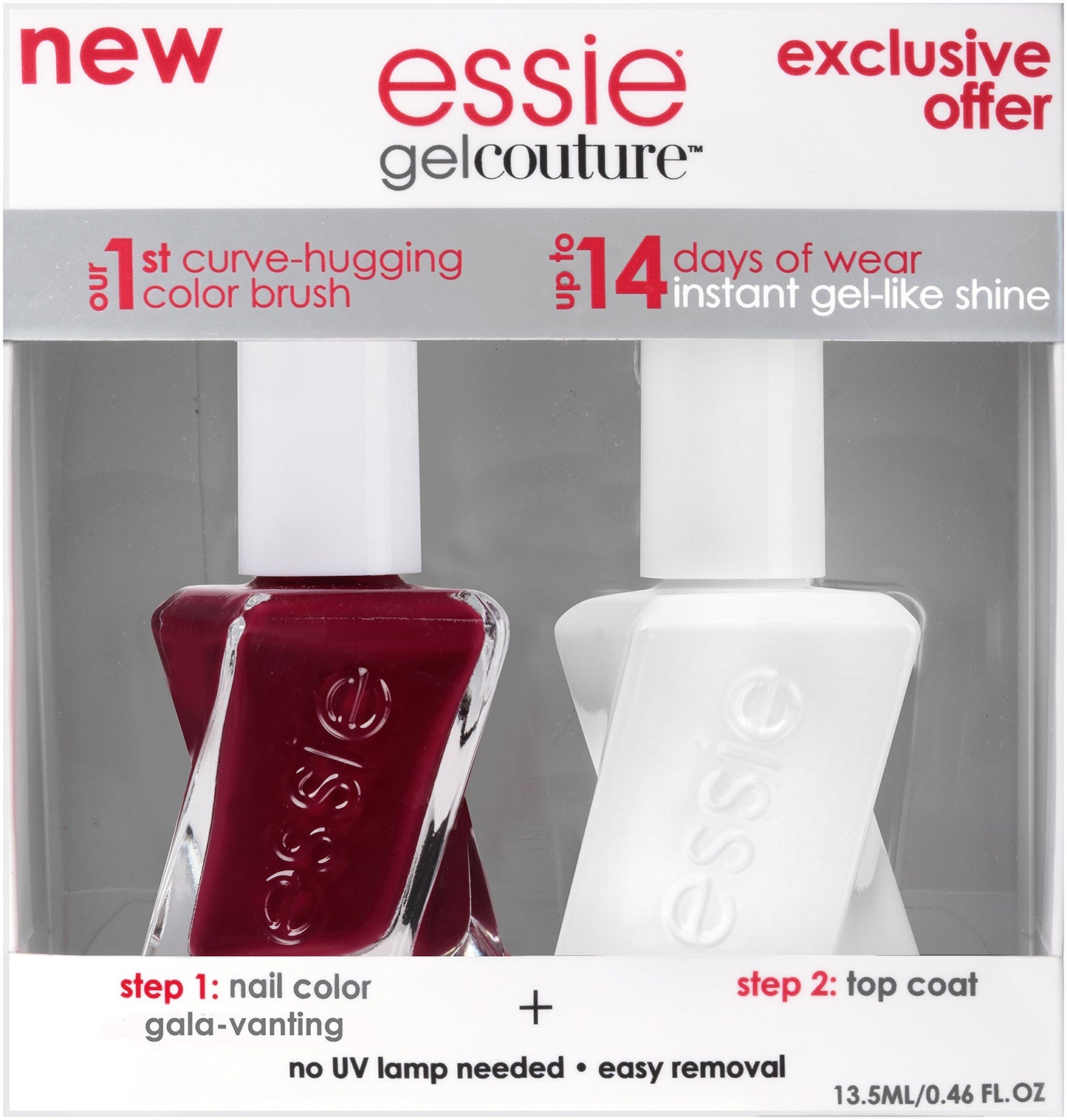 essie Gel Couture Longwear Nail Polish + Top Coat Kit, Gala-Vanting, 0.46 fl. oz.