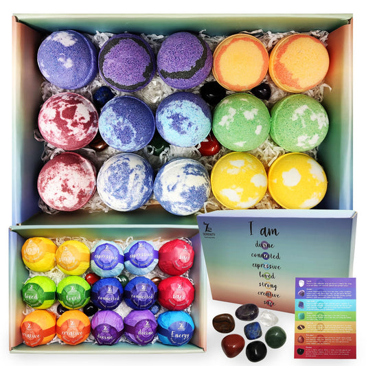 Chakra Healing Gemstones Bath Bombs. 15 Essential Oil Bath Bombs. Real Chakra Stones Bath Bombs for Adults. Perfect for Yoga Lovers. Meditation…