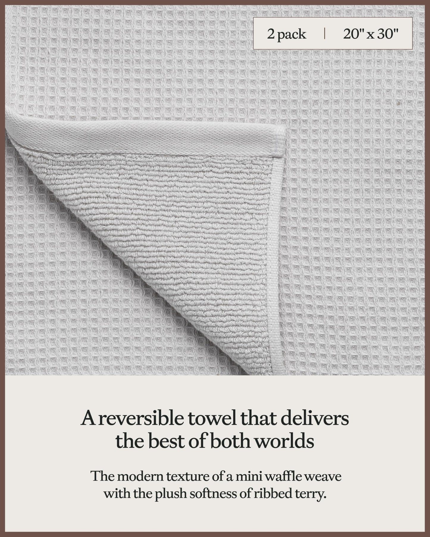 Cozy Earth Waffle Hand Towels - 60% Cotton 40% Viscose from Bamboo Hand Towels 20 x 30 Inches - Soft & Absorbent Terry, Reversible Mini Textured…