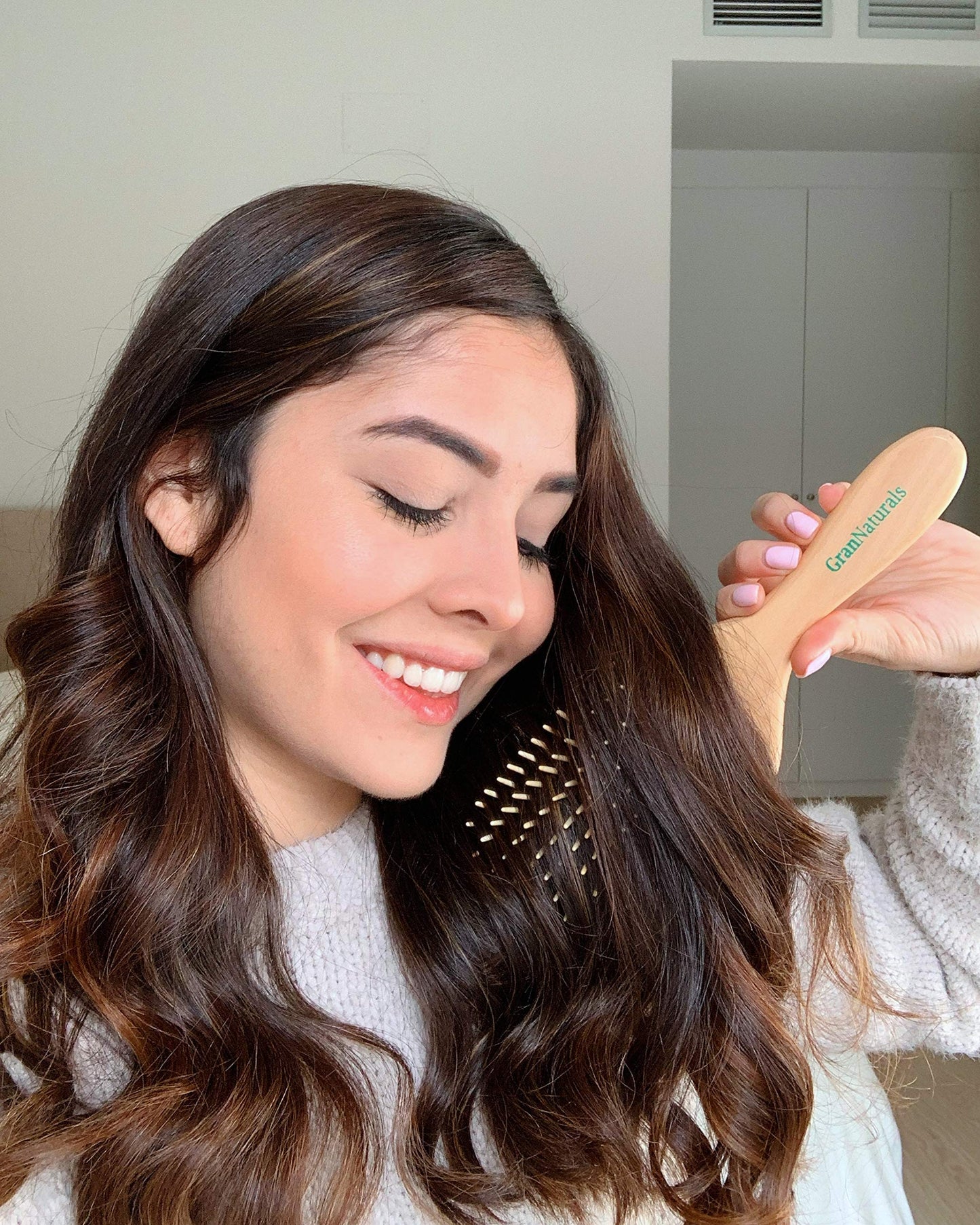 Wooden Bristle Paddle Hair Brush | Length 10.25" Width 3.5"| Large Flat Natural Eco Friendly Wood Handle Hairbrush for Men & Women with Thick, Curly
