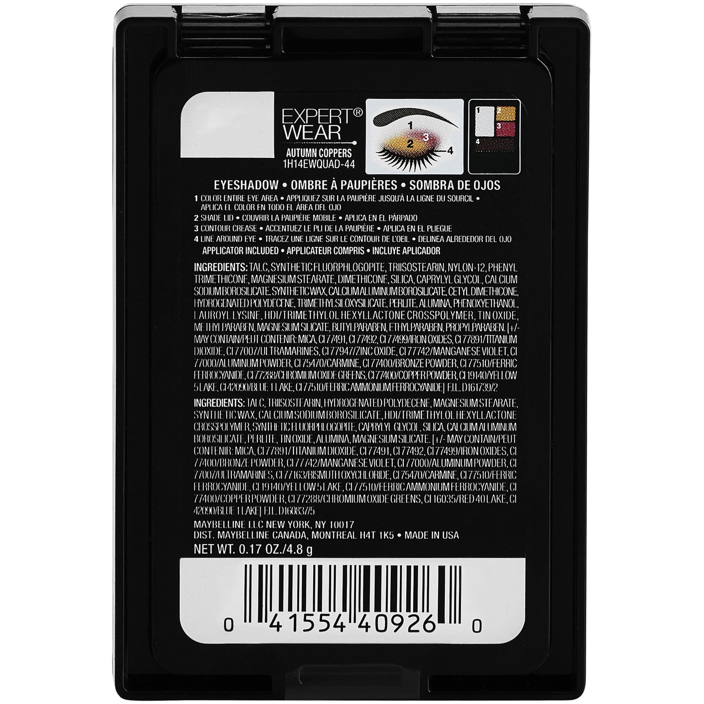 Maybelline New York Expert Wear Quads Eyeshadow, Lavender Smoke [08Q] 0.17 oz (Pack of 2)