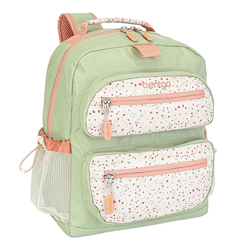 Bentgo Kids Backpack (Whimsy & Wonder Collection) - Lightweight 14’’ for School, Travel & Daycare - Ideal for Kids 4+, Durable & Water-Resistant, Roomy Interior, Loop for Lunch Bag (Geo Speckle)