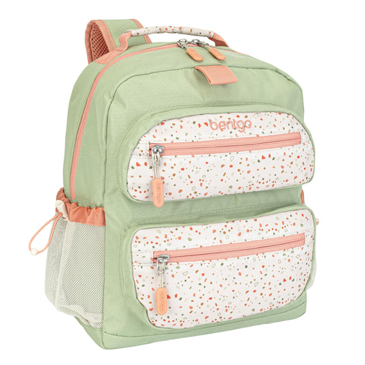 Bentgo Kids Backpack (Whimsy & Wonder Collection) - Lightweight 14’’ for School, Travel & Daycare - Ideal for Kids 4+, Durable & Water-Resistant, Roomy Interior, Loop for Lunch Bag (Geo Speckle)