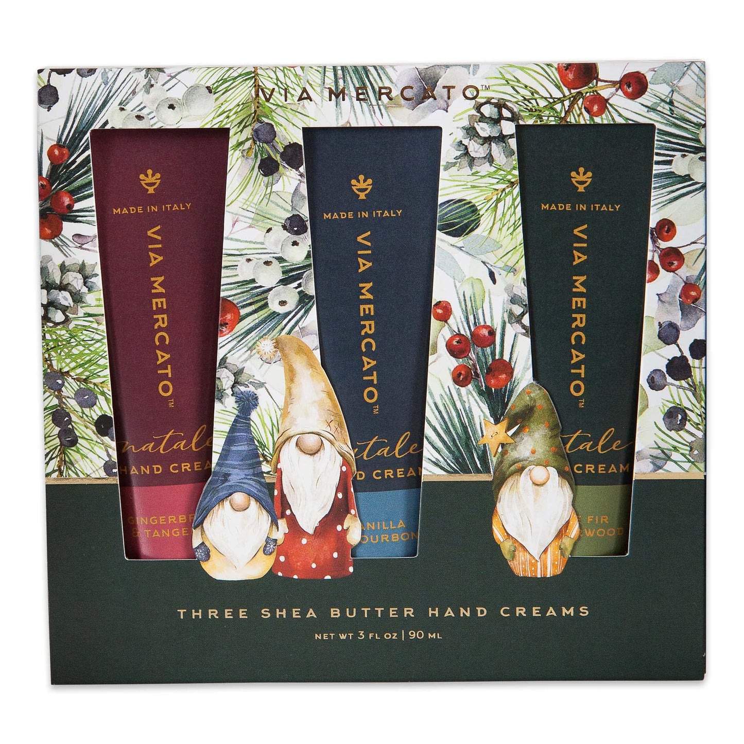 Via Mercato Natale Winter Woods Holiday Collection, Hand Cream Gift Set, Assorted Scents