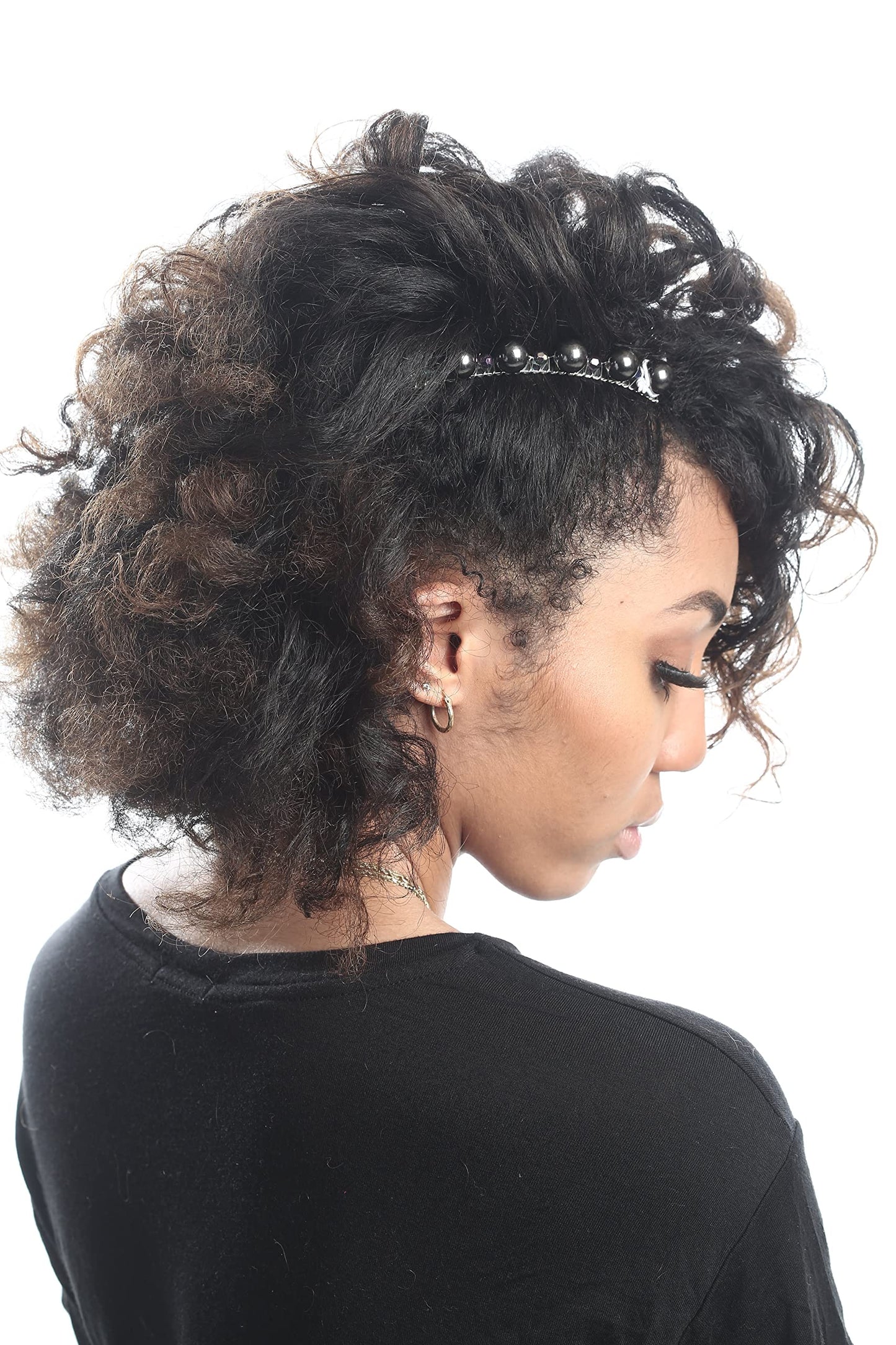 HairZing Stretchy Banana Hair Clip - Sturdy Hold, No Damage, Creases or Pain (Faux Pearl, Large)