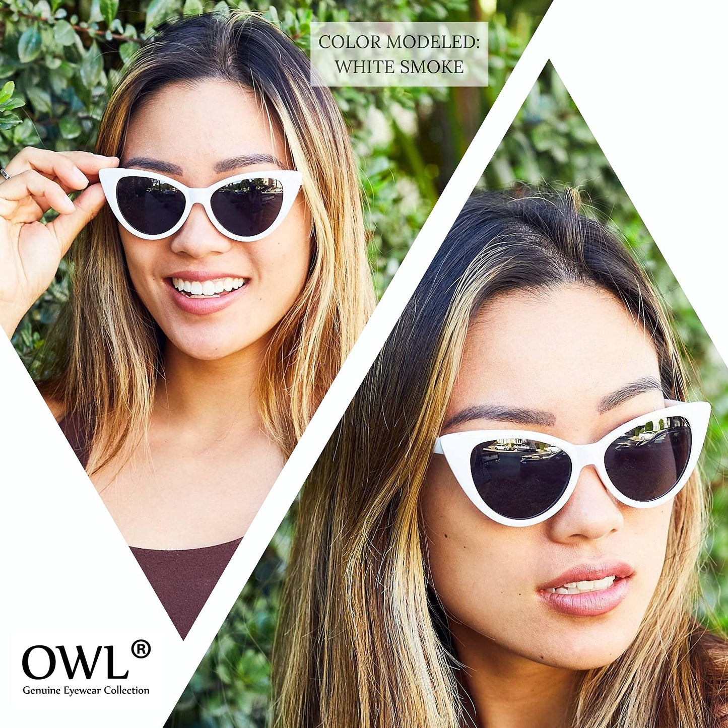 Retro Women's Cat Eye Vintage Sunglasses UV Protection Black Frame Smoke Lens Brand OWL 12 PCS