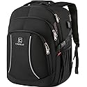 17.3 inch Laptop Backpack,School Bookbag Computer Rucksack with USB Charging Port,Water Resistant Sturdy Bagpack for Business College School Travel,Men Women Casual Daypack,Black