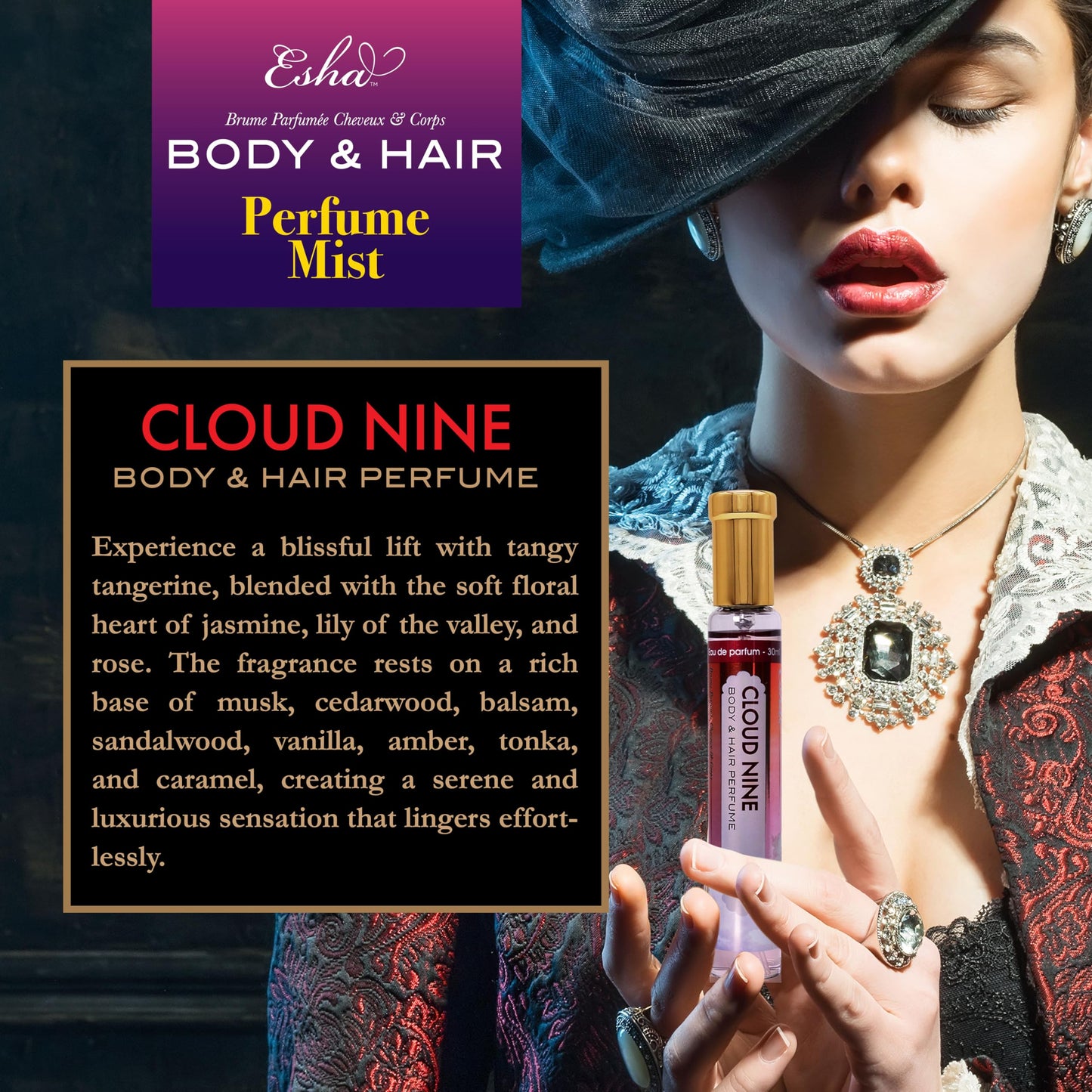 Esha Body & Hair Perfume Mist - Eau de Parfum for Women - Infused with Betaine - (CLOUD NINE) Beauty & Personal Care Esha