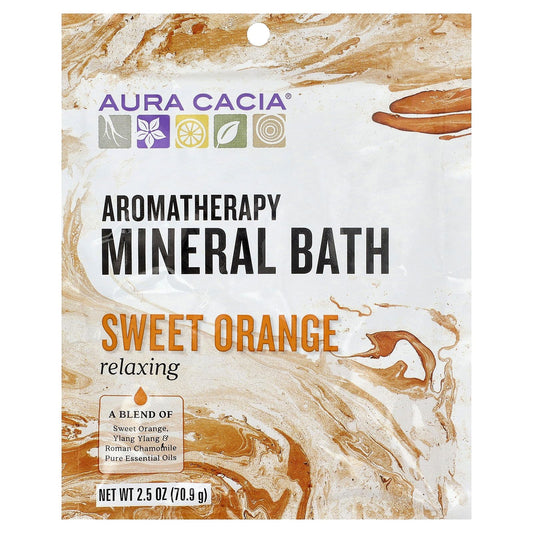 Aura Cacia Aromatherapy Mineral Bath, Relaxing, Sweet Orange, 2.5 oz (70.9 g)