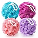 MTDLYICE Loofah for Women 75g 4 Pack, Bath Sponge Soft Mesh Shower Puff Loofah Sponge, Exfoliating Body Scrubber, lufas for Women, Shower Accessories