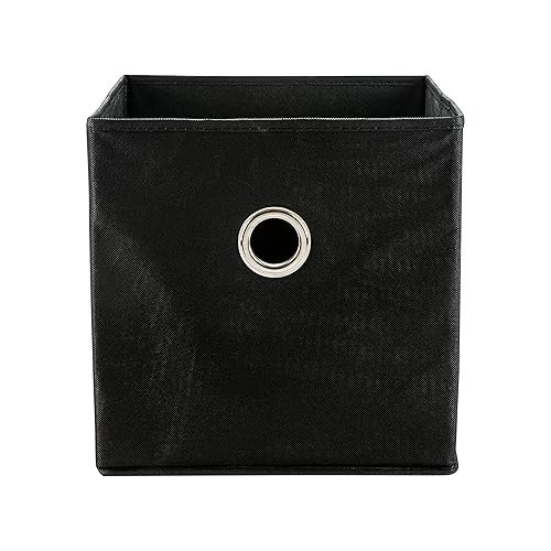 Organize It All 2 Pack Storage Bins, Foldable, Lightweight, Stylish, for Playroom Toys, Office, Closet in Black