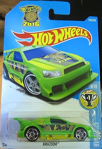 Amazoom Hot Wheels 2016 HW Games Series #9/10 1:64 Scale Collectible Die Cast Metal Toy Car Model #239/250 on International Card