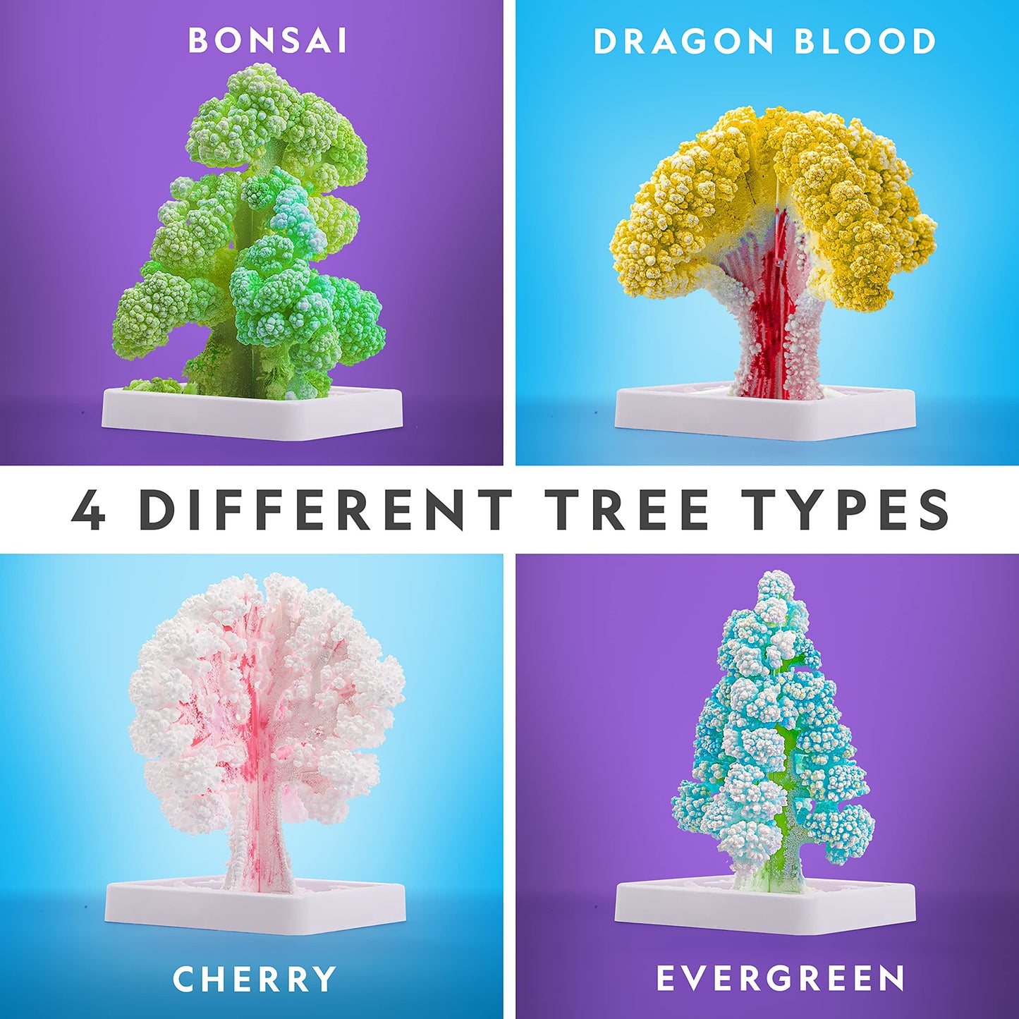 National Geographic Crystal Growing Craft Kit – Grow 6 Crystal Trees in 6 Hours, Educational STEM Arts & Crafts Kit with Geode & Art Supplies for Kids