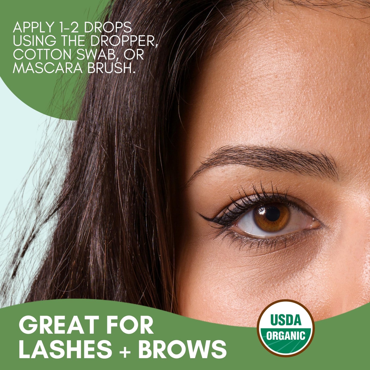 Herbion Naturals Organic Castor Oil USDA Certified, 100% Pure, Cold Pressed, Hexane-Free. Moisturizer & Hair Treatment. Glass Bottle w/Dropper, 3.38