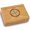 MarqArt Wood Art Compass Box - Handmade USA - Unmatched Quality - Unique, No Two are the Same - Original Work of Wood Art (#4858 Compass Rose 4x5x1.5)