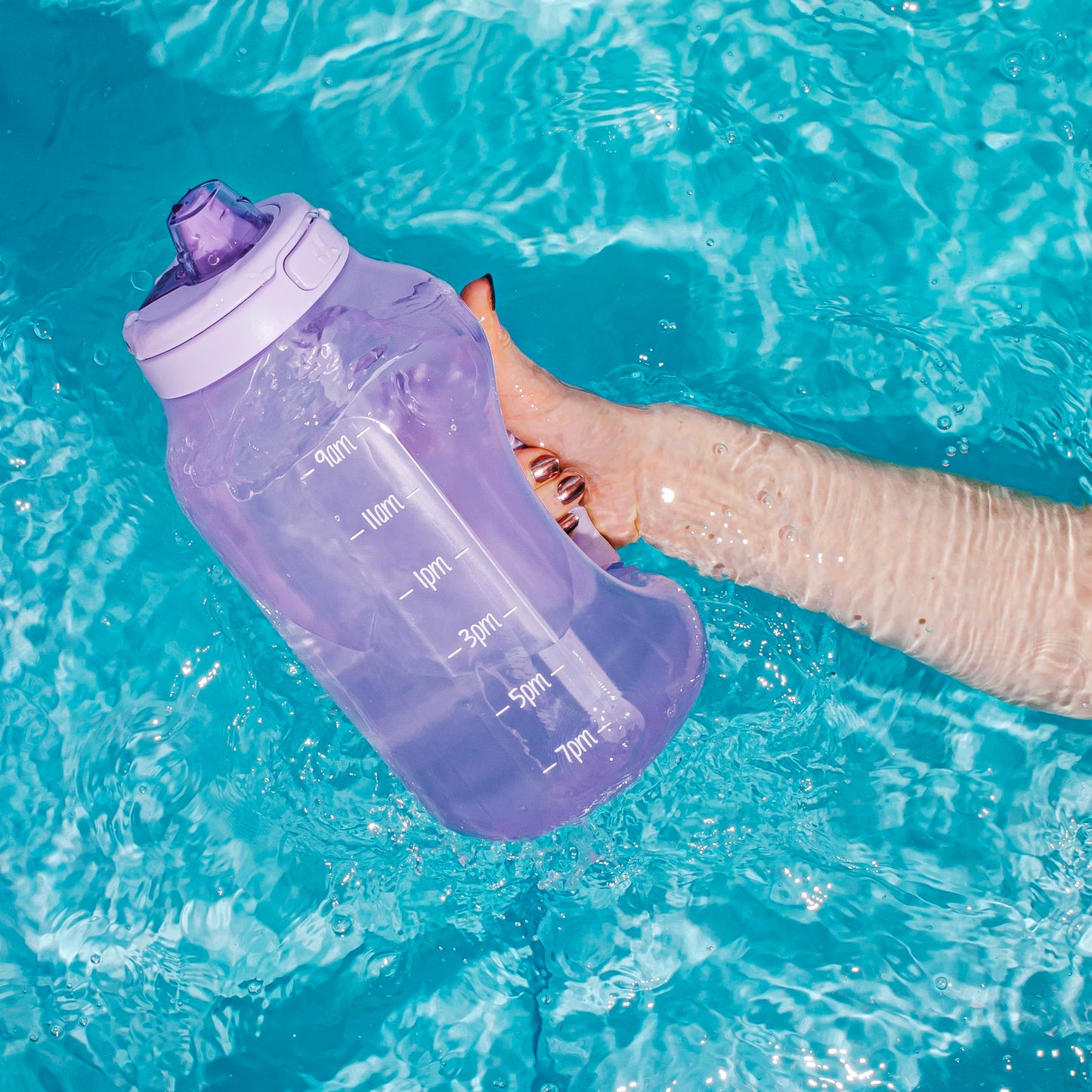 Ello Hydra 64oz Half Gallon Water Jug with Handle and Motivational Time Markers for All Day Hydration, Plastic Reusable Water Bottle with Straw…