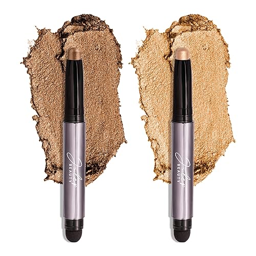 Julep Eyeshadow 101 Crème-to-Powder Waterproof Eyeshadow Stick Duo - Long-Lasting, Crease-Proof, Easy Apply with Built-in Smudger - Bronze Shimmer