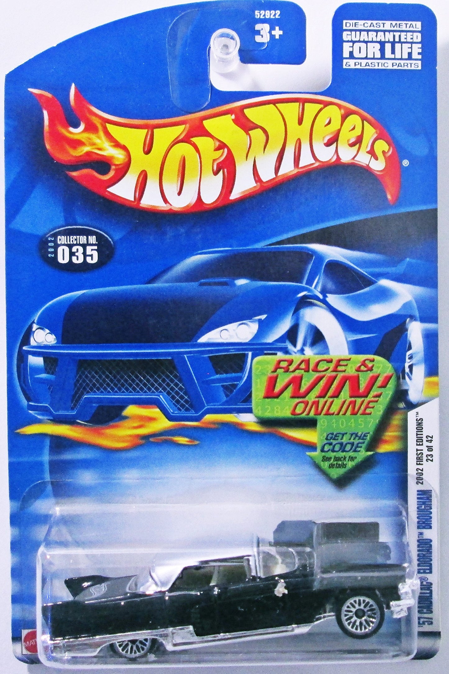 Hot Wheels 2002 First Editions '57 Cadillac Eldorado Brougham 23/42 BLACK #035 #35