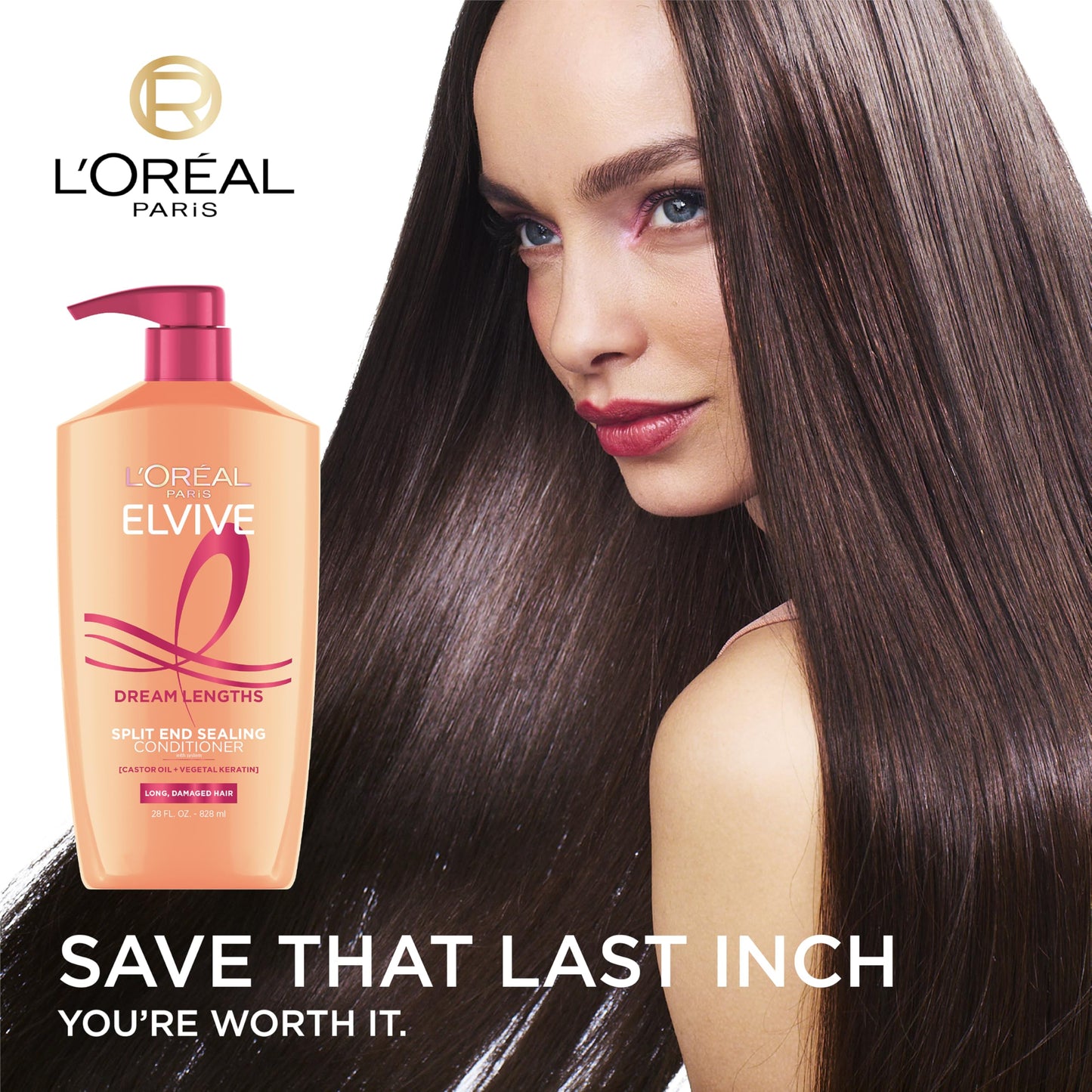 L'Oreal Paris Elvive Dream Lengths Super Detangling Conditioner With Fine Castor Oil and Vitamins B3 and B5 for Long, Damaged Hair, Instantly