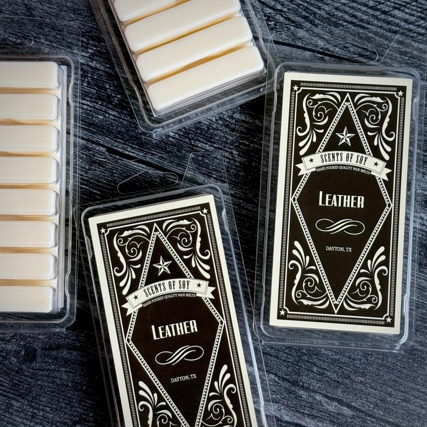 Leather Rustic Wax Melt (4 Pack) Beauty and Personal Care Scents of Soy