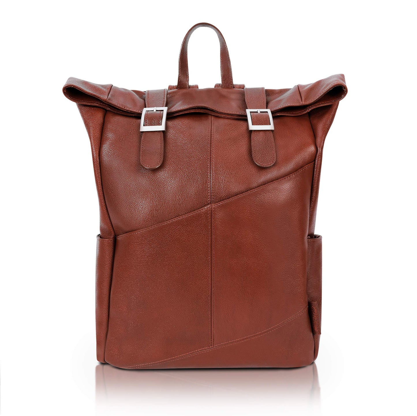 McKleinUSA S Series, Kennedy, Pebble Grain Calfskin Leather, 17" Leather Dual Access Laptop Backpack, Brown (88734)