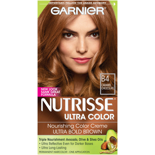 Garnier Nutrisse Ultra Color Nourishing Hair Color Creme, B4 Caramel Chocolate (Packaging May Vary) Beauty & Personal Care Garnier