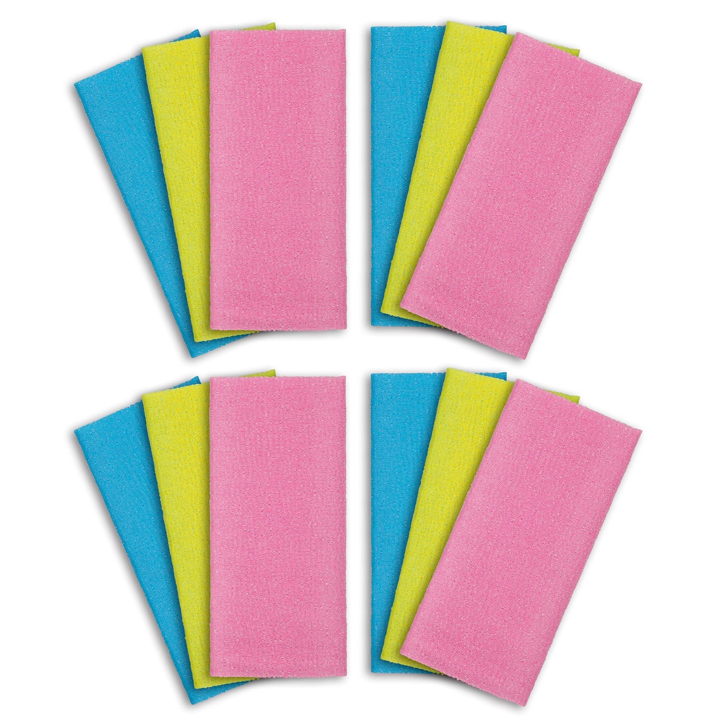 ARCH&M 12-Pack Premium Nylon Exfoliating Towel - 35-Inch Quick-Dry, Hygienic Japanese Washcloth for Body & Back - Durable, Machine Washable