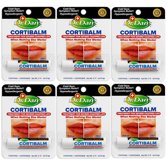 Dr. Dan's Cortibalm-6 Pack-for Dry Cracked Lips - Healing Lip Balm for Severely Chapped Lips - Designed for Men, Women and Children Beauty and Personal Care Dr. Dan's