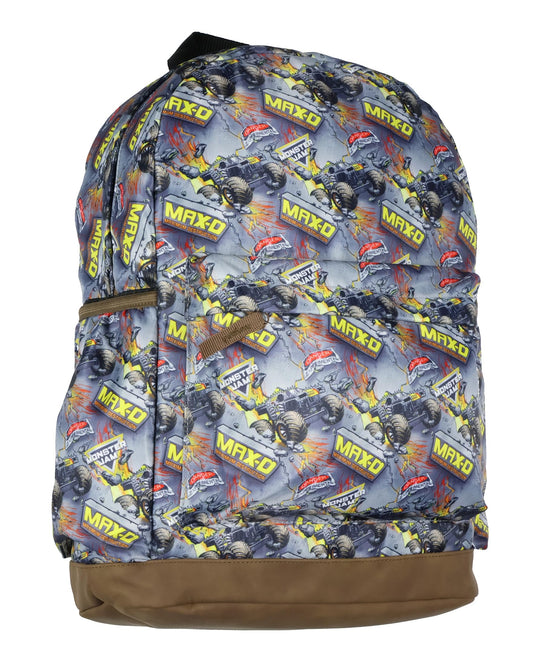 INTIMO Monster Jam Backpack Maximum Destruction Max-D Monster Truck Allover Design School Laptop Tech Sleeve Travel Daypack