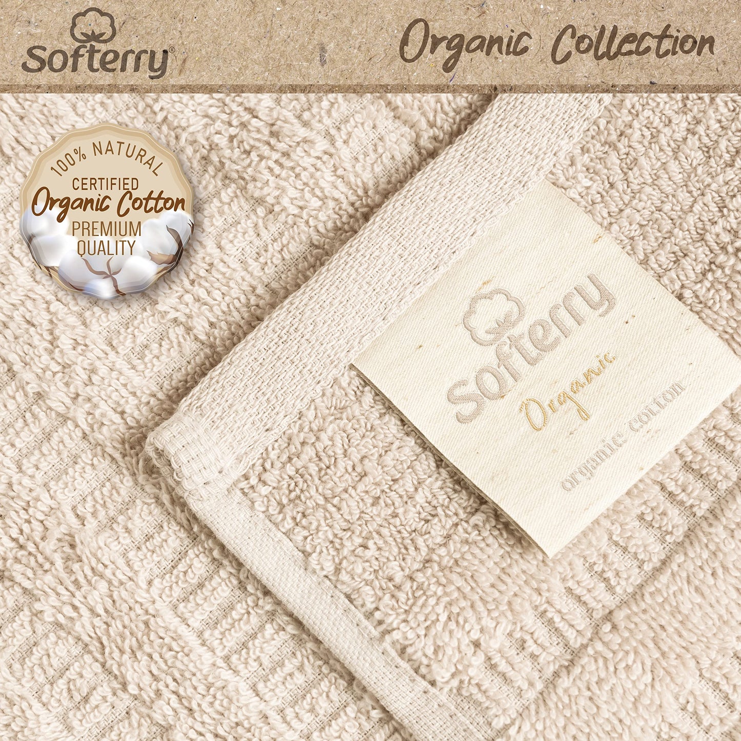 Softerry Pure Organic Cotton Bath Towel Set - 100% Soft Cotton - Extra Absorbent and Durable - 500 GSM Quick Dry - Luxury Hotel & Spa Quality - Fade…