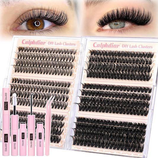 Lash Clusters Kit 30D-100D Wispy Eyelash Extension Kit 474pcs Individual Lashes 8-16MM Cluster Eyelash Extensions DIY Lash Extension Kit D-Curly Beauty and Personal Care calphdiar Default Title