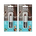 RED by Kiss Quick Cover Root Touch Up Stick, Water-Resistant Temporary Gray Hair Concealer with Brush for Roots and Beard, Long-Lasting Coverage, Easy