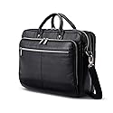 Samsonite Classic Leather Toploader Briefcase, Black, One Size