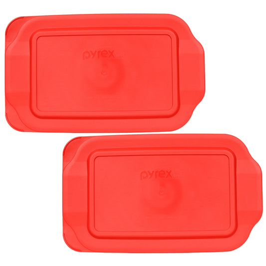 Pyrex 232-PC 2-Quart Red Food Storage Replacement Lid (2-Pack) - Made in USA