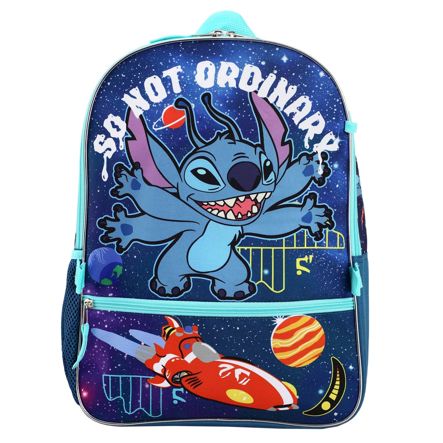 BIOWORLD Unisex Lilo & Stitch 5 Piece Backpack Set (Little Kid/Big Kid), Purple, One size