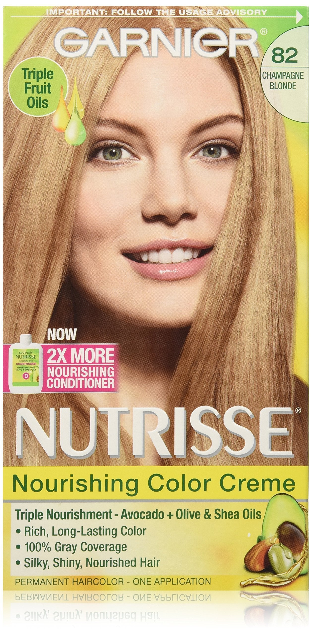 Garnier Nutrisse Nourishing Color Creme, 82 Champagne Blonde (Packaging May Vary)