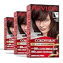 Revlon ColorSilk with Bond Repair Complex, Brown Permanent Hair Color, 100% Gray Coverage, Ammonia Free Hair Dye, Vegan Keratin, 32 Dark Mahogany