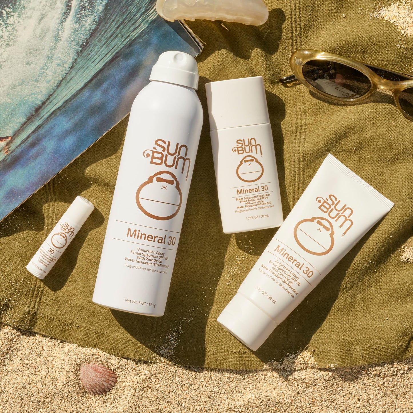 Sun Bum Mineral SPF 30 Sunscreen Body Spray - NEW FORMULA 2026 Water-Resistant Broad Spectrum Moisturizing Sunscreen with Vitamin E - Hawaii 104 Act