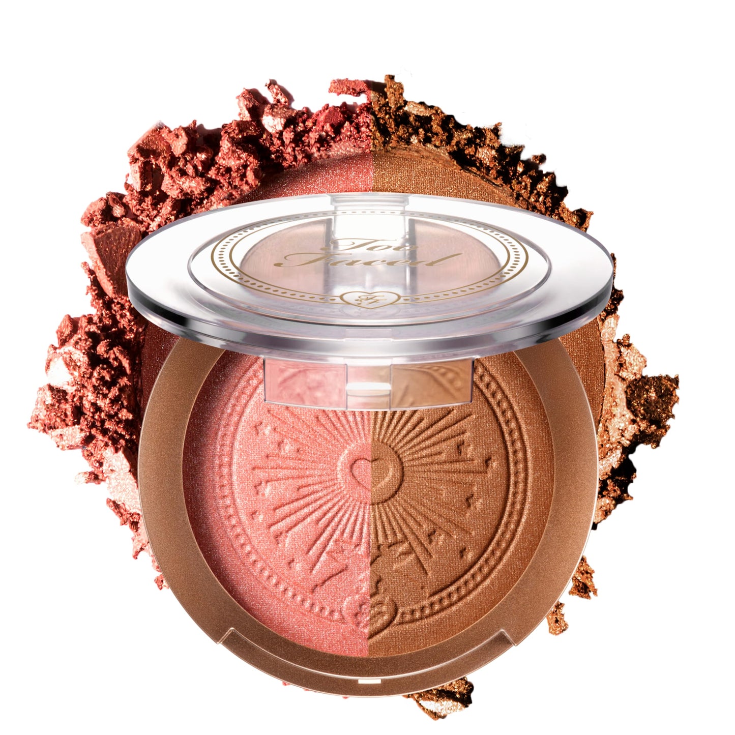 Too Faced Sun Bunny Blushing Bronzer | Dual-Shade Sheer, Luminous Bronzer Blush with Pink Undertones to Mimic Natural Flush, Strawberry Bunny, 0.28