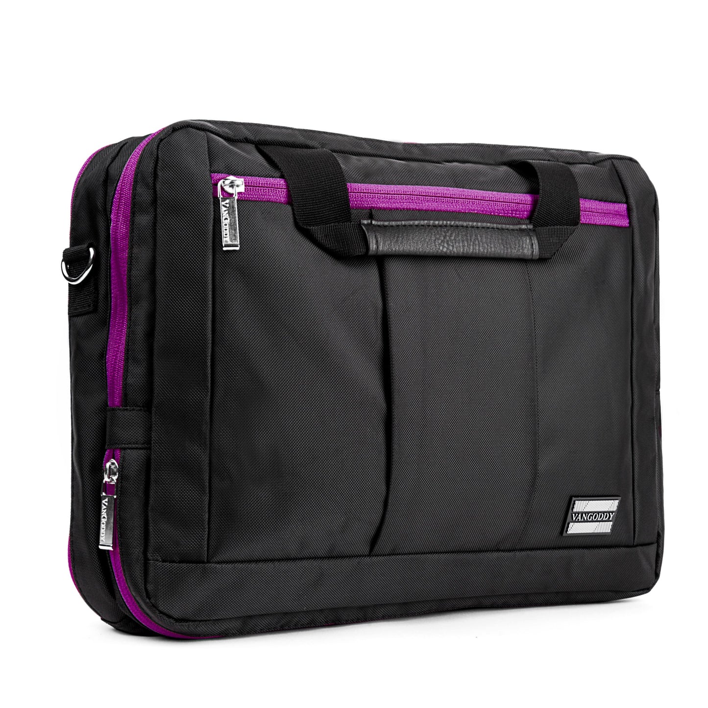 Vangoddy El Prado 3-in-1 10" 12 inch Laptop Messenger Bag Backpack (Purple Black)