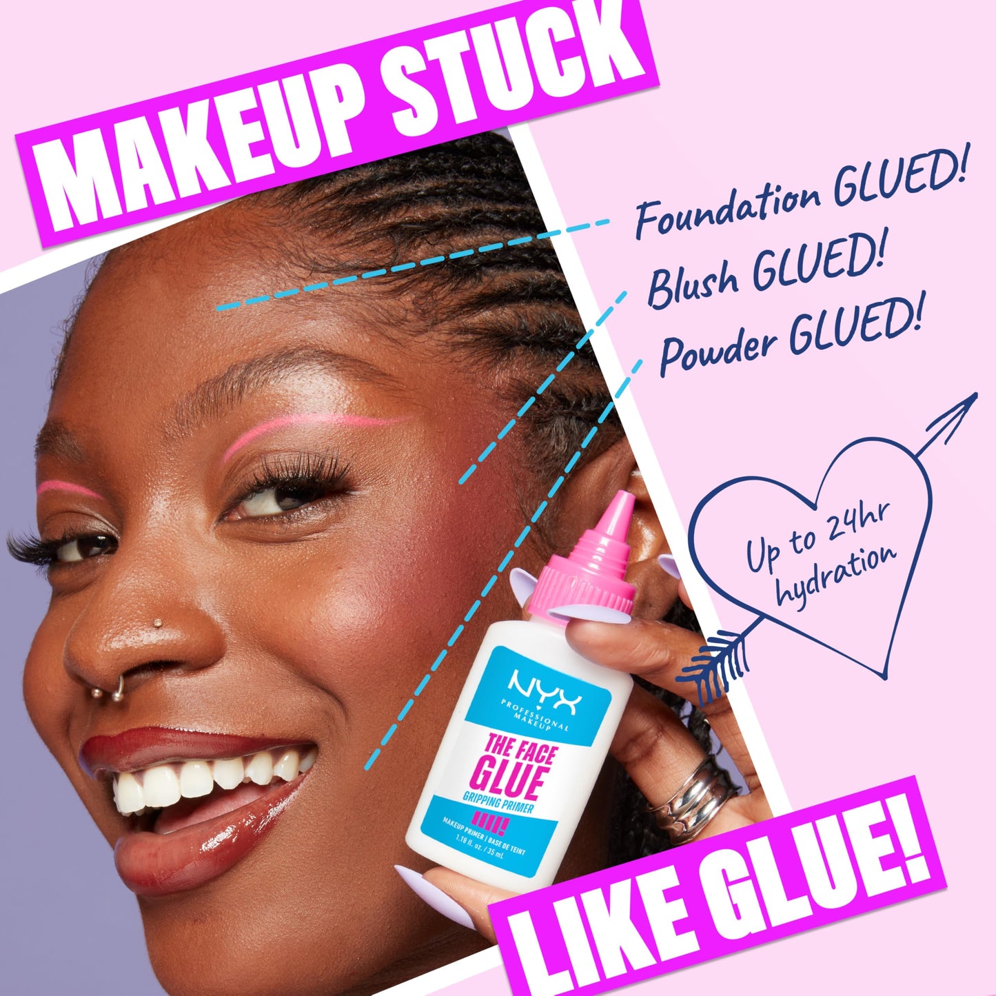 NYX PROFESSIONAL MAKEUP The Face Glue Gripping Primer, Hydrating Makeup Primer with Up To 24HR Wear, Vegan & Cruelty Free Beauty and Personal Care NYX PROFESSIONAL MAKEUP