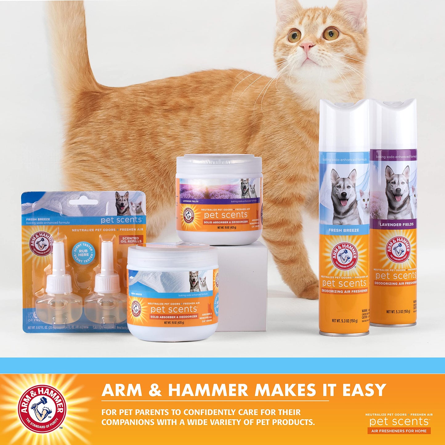 Arm & Hammer Pet Air Care Deodorizing Gel Beads, Fresh Breeze Scent, 12oz Odor Neutralizer with Baking Soda for Pet Smell Control