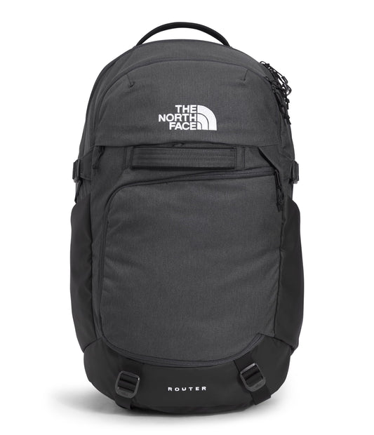 The North Face Router Everyday Laptop Backpack - Daypack, Water Repellent, 17" Laptop Sleeve, Reflective Details, Asphalt Grey Light Heather/TNF Black-NPF, One Size