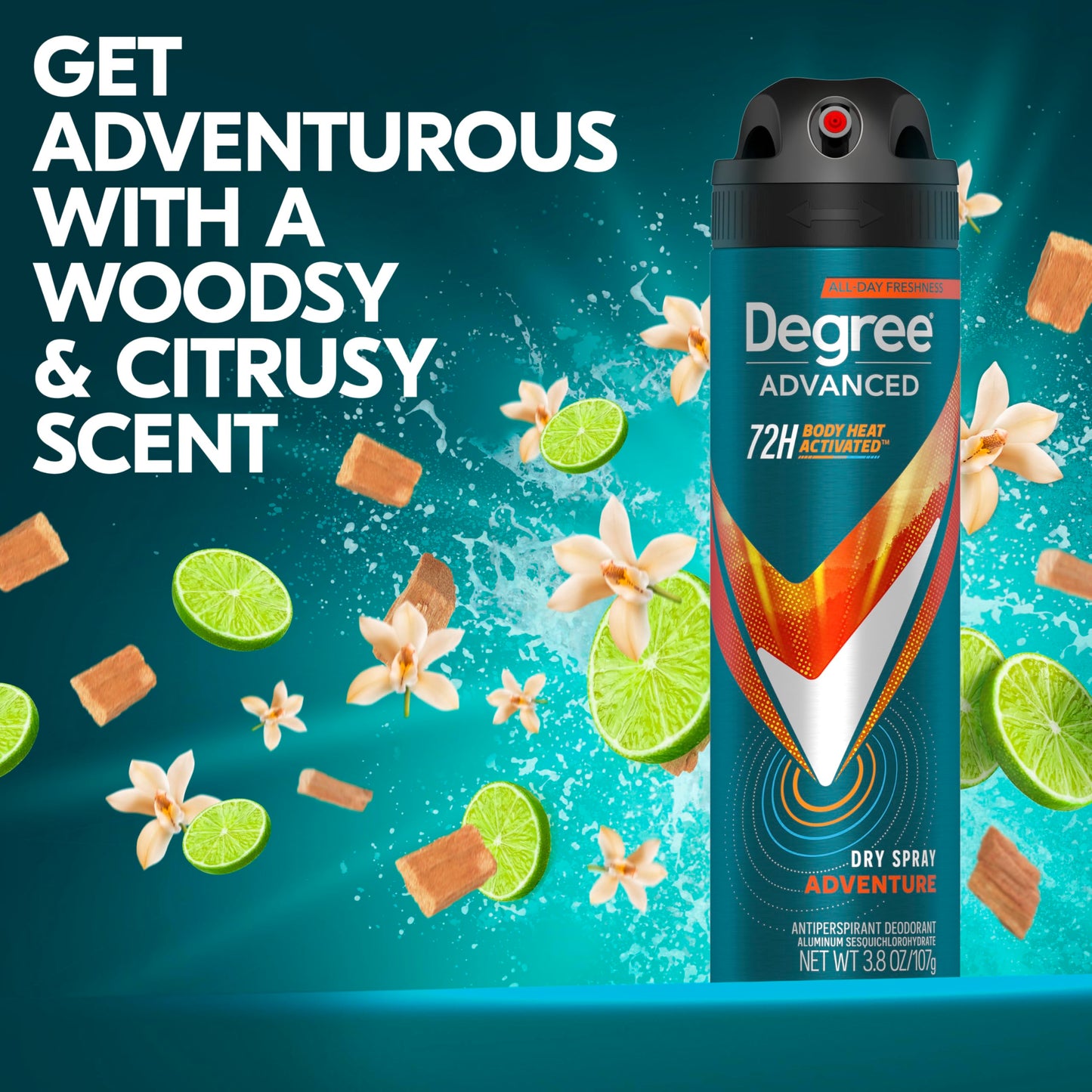 Degree Men Advanced Antiperspirant Deodorant Dry Spray 72-Hour Sweat and Odor Protection Adventure Deodorant For Men With Body Heat Activated Beauty and Personal Care Degree