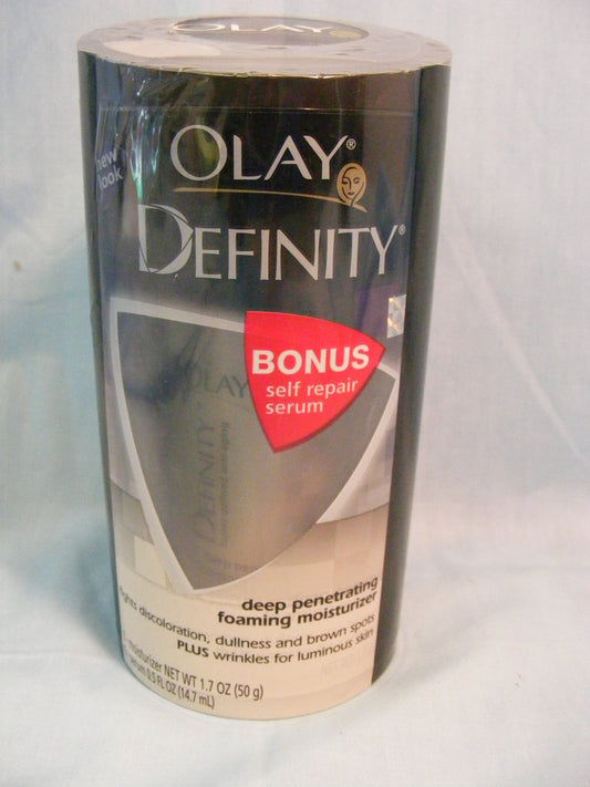 Olay Definity Deep Penetrating Foaming Moisturizer 1.7 oz BONUS self repair serum
