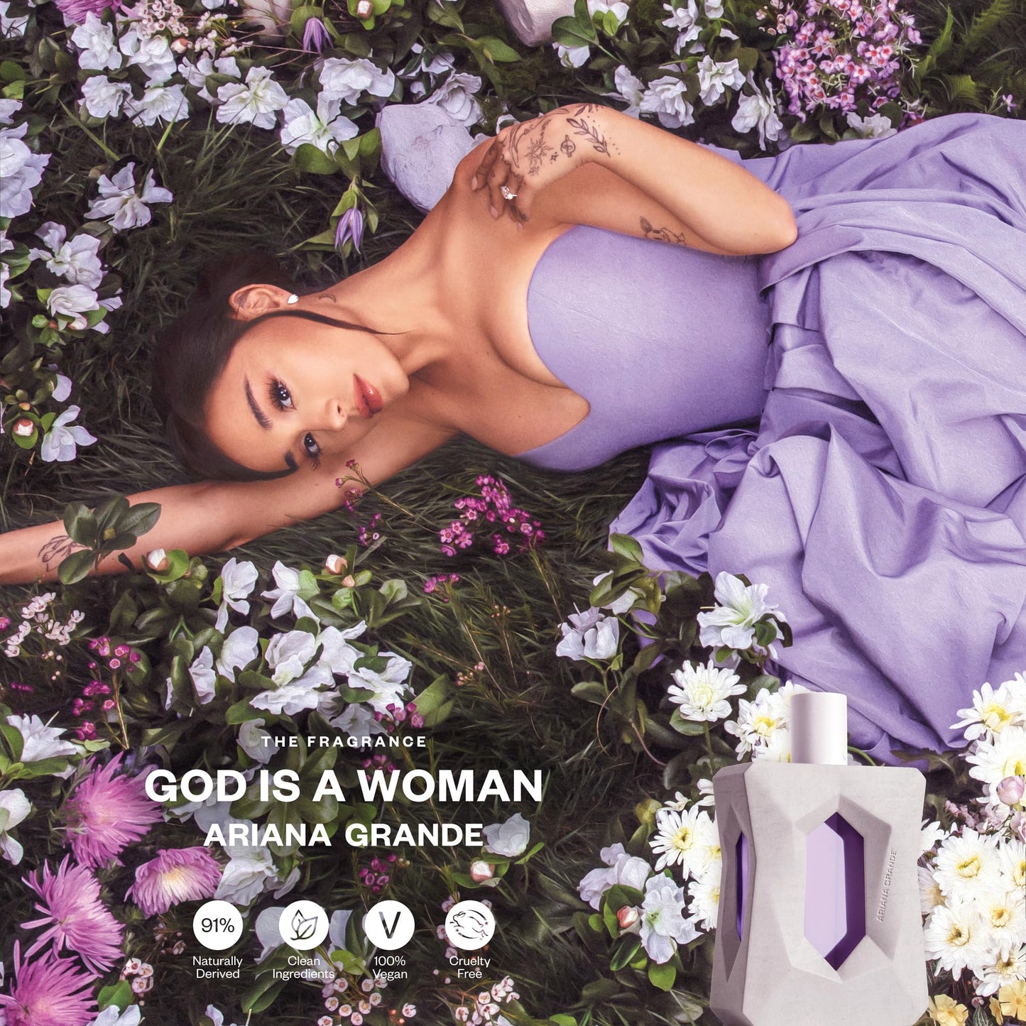 Ariana Grande God is a Woman Eau de Parfum - Fruity Musk Fragrance for Women - Women's Perfume with Notes of Orris, Pear, Vanilla & Cedarwood - 3.4 Fl