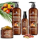 100% Natural Raw Organic Batana Oil Sulfate-Free Complete Hair Growth , Anti-Hair Loss & Repair System Kit - Shampoo, Conditioner, Hair Mask
