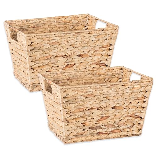 DII Hyacinth Collection Storage Baskets, Medium Set (11x9x7"), Natural, 2 Piece