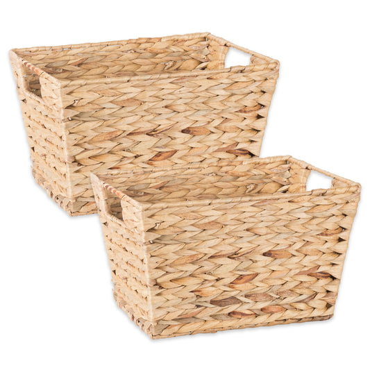 DII Hyacinth Collection Storage Baskets, Medium Set (11x9x7"), Natural, 2 Piece